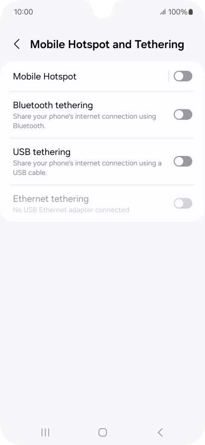 Press Mobile Hotspot.