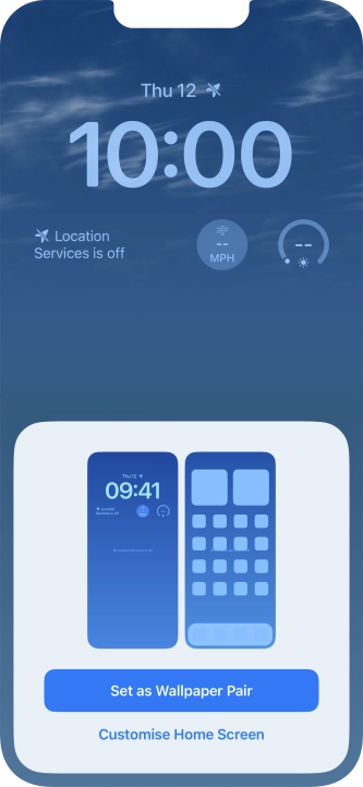 To use the same colour theme on the home screen, press Set as Wallpaper Pair.