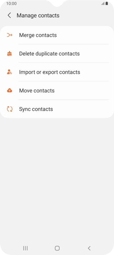 Press Import or export contacts.