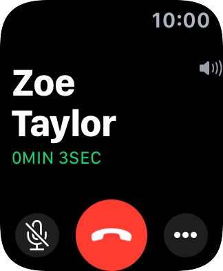 Press the end call icon to end the call and return to the home screen.