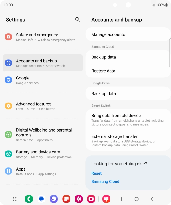 Press Manage accounts.