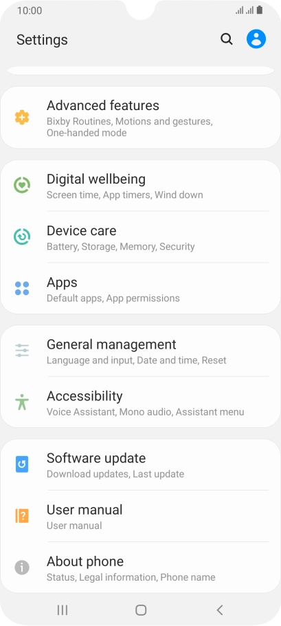 Press Software update.