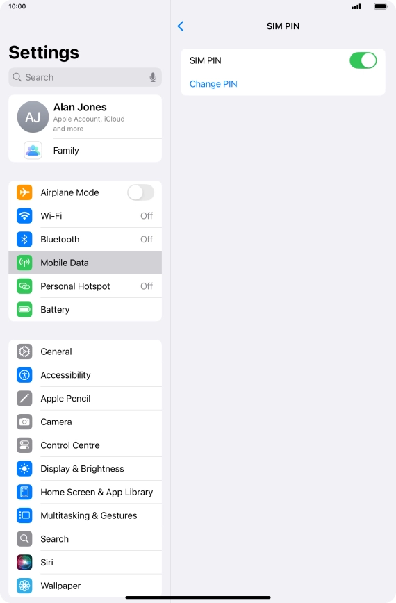 Press the indicator next to 