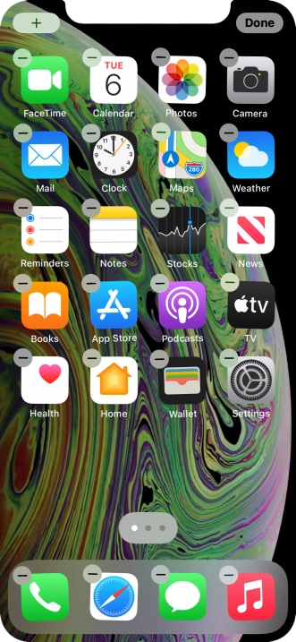 Press the home screen icon.