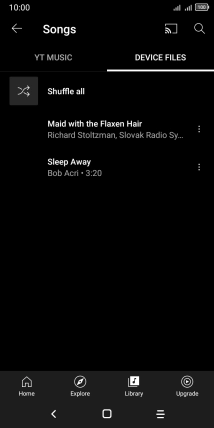 Press the required audio file.