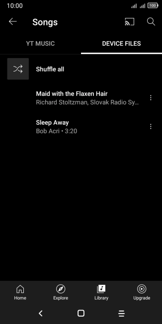 Press the required audio file.