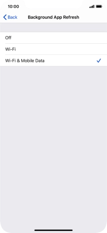To turn off background refresh of apps, press Off.