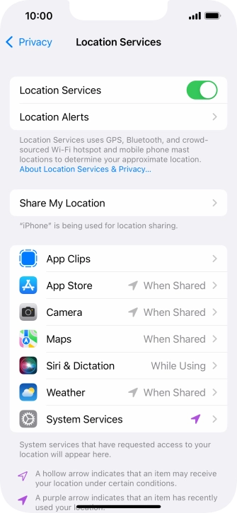 Press the required app.