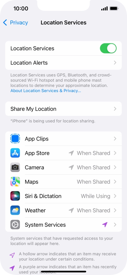 Press the required app.