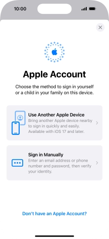 Press Sign in Manually.