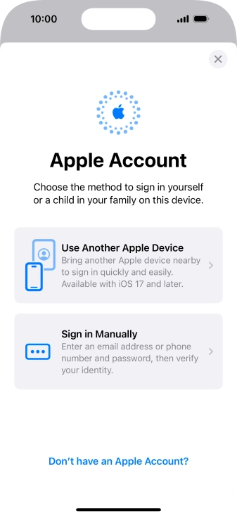 Press Sign in Manually.