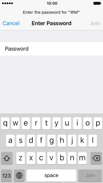 Press Password and key in the password for the Wi-Fi network.