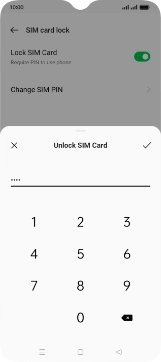 Key in your PIN and press the confirm icon.