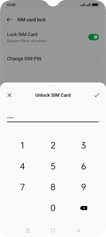 Key in your PIN and press the confirm icon.