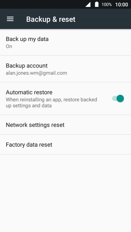 Press Factory data reset.
