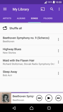 Press the required audio file.