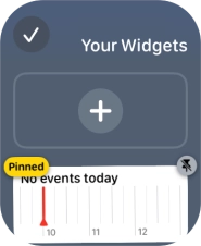 Press the pin widget icon on the required widget to pin it to the top of the stack.