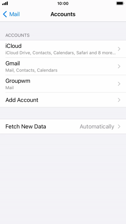 Press the required account.