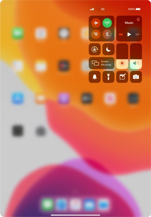 Press the required function to open an application or turn the function on or off.