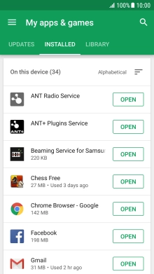 Press the required app.