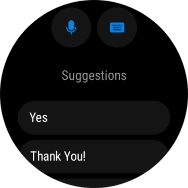 Press the microphone icon and follow the instructions on the screen to record and send the required reply.