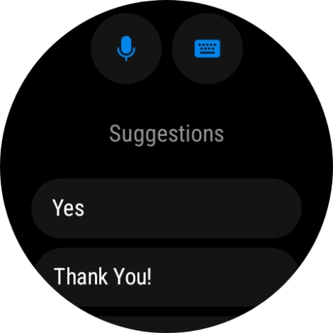 Press the microphone icon and follow the instructions on the screen to record and send the required reply.