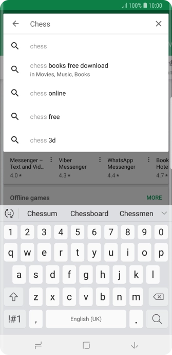 Key in the name or subject of the required app and press the search icon.