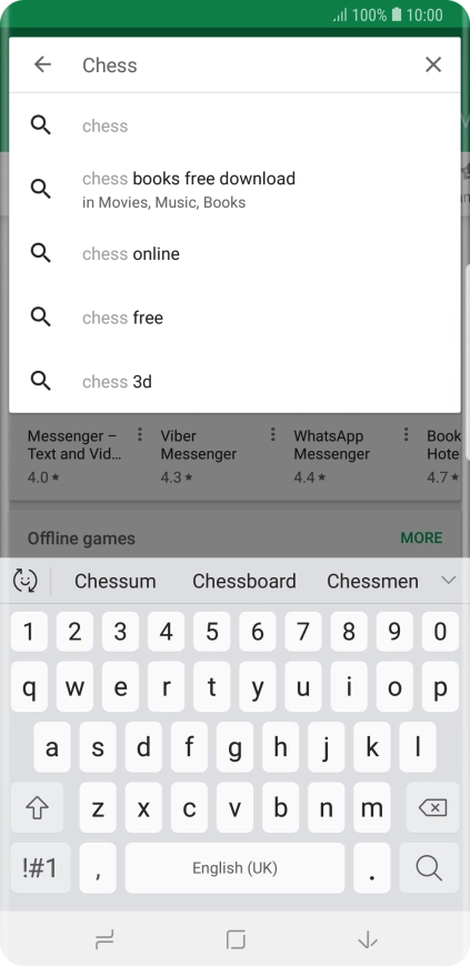 Key in the name or subject of the required app and press the search icon.