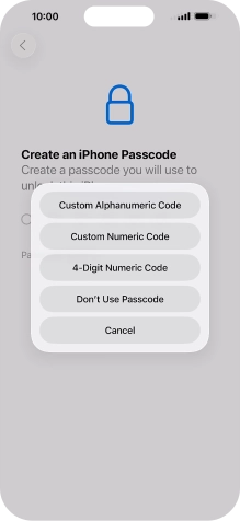 Follow the instructions on the screen to turn on use of phone lock code or press Don't Use Passcode. Follow the instructions on the screen to turn on use of phone lock code or press Don't Use Passcode.