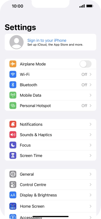 Press Sign in to your iPhone.