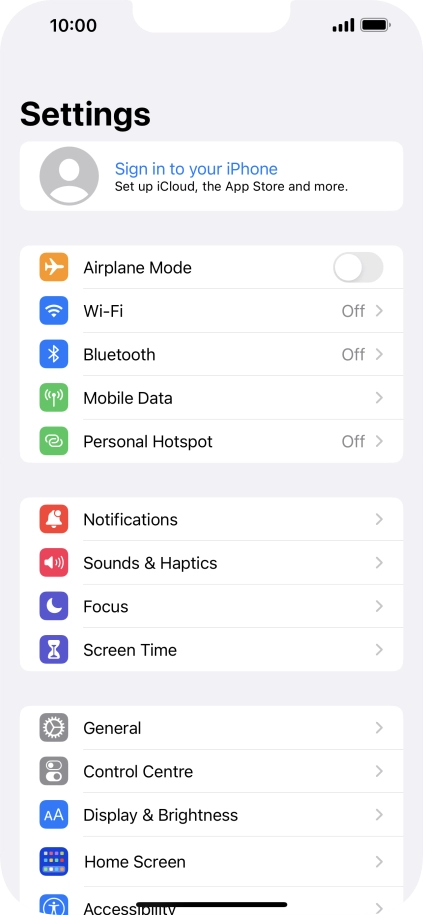 Press Sign in to your iPhone.