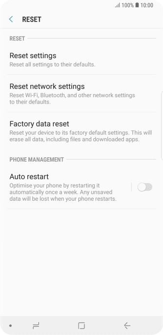 Press Factory data reset. Press Factory data reset.
