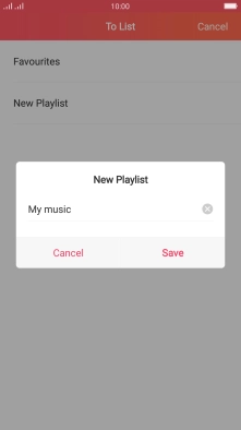 Key in a name for the playlist and press Save.