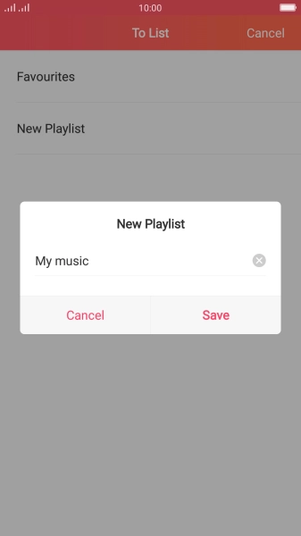 Key in a name for the playlist and press Save.