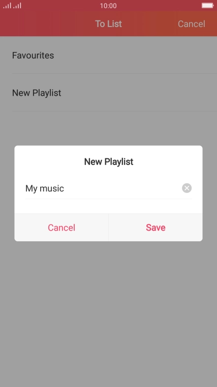 Key in a name for the playlist and press Save.