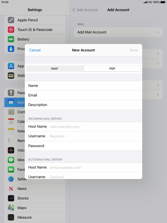 Press Host Name and key in the name of your email provider's incoming server. Press Host Name and key in the name of your email provider's incoming server.