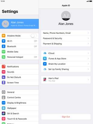 Press iCloud.