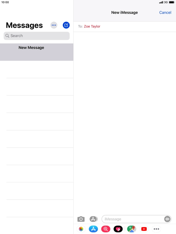 Press the text input field and key in the required text.