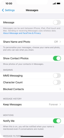 Press the indicator next to 
