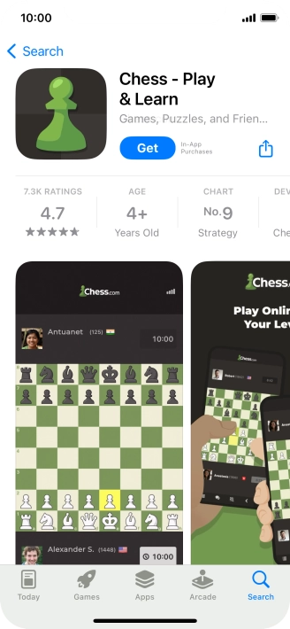 Press Get and follow the instructions on the screen to install the app.