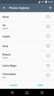 Press the add ring tone icon and go to the required ring tone.