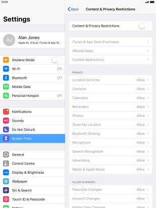 Press the indicator next to 