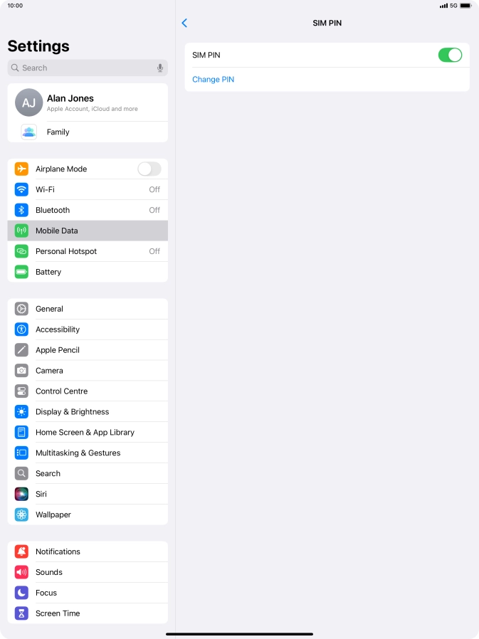 Press the indicator next to 