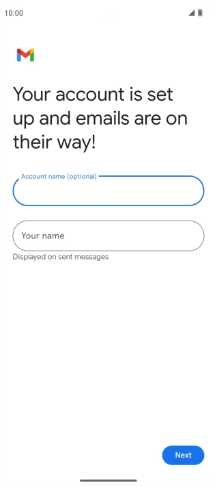 Press Your name and key in the required sender name.