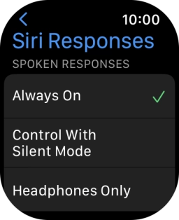 Press the required setting below 