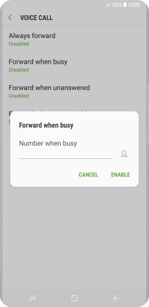 Key in +61414121121 and press ENABLE.