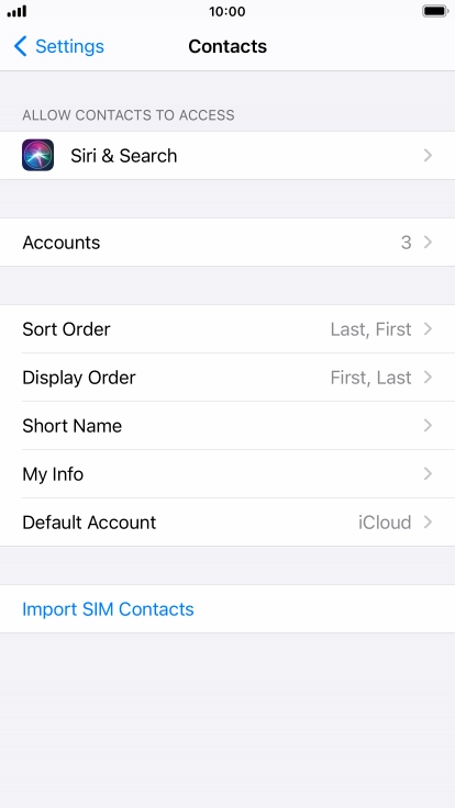 Press Import SIM Contacts.