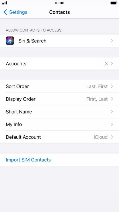 Press Import SIM Contacts.
