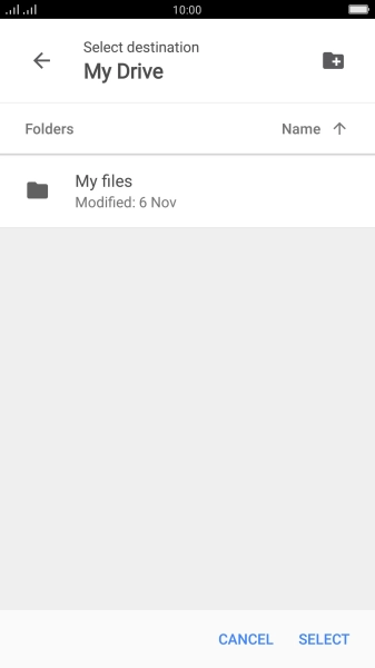 To create a new folder, press the new folder icon and follow the instructions on the screen to create a new folder.
