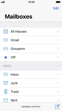 Press the required email account.